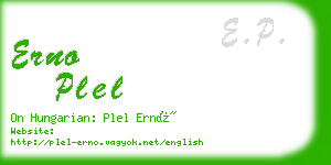 erno plel business card